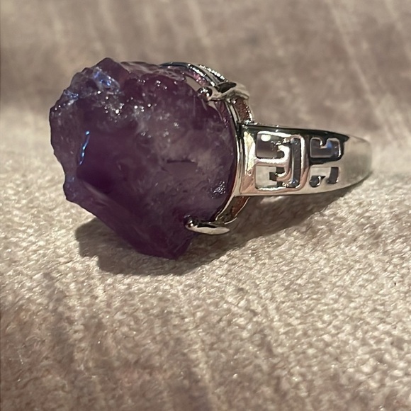 AMETHYST Rough Cut Chunky Ring Size 6 NWOTS - Picture 9 of 9